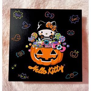 HELLO KITTY Sanrio Glitter Halloween Candy Decor Tabletop Hanging Sign NEW 6"x6"